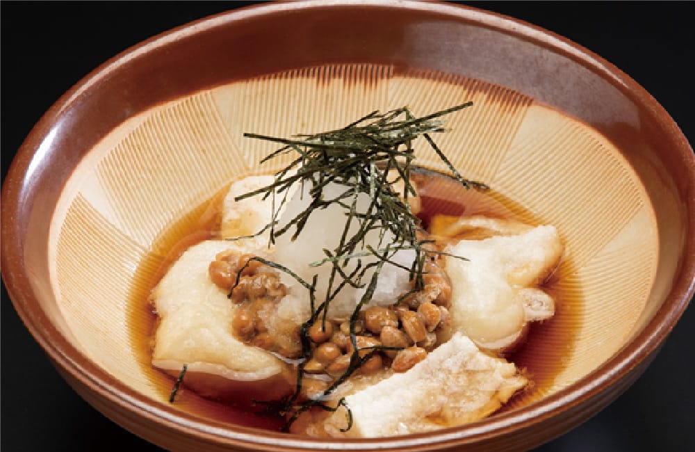 水戸山翠の納豆餅の揚げ出し